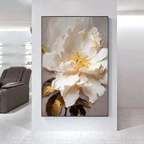 Arte Aconchegante: Flores Brancas em Tela para Decoração - Minha loja