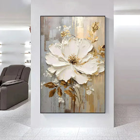 Arte Aconchegante: Flores Brancas em Tela para Decoração - Minha loja