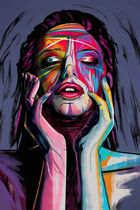 Sua Toque Divertido: Arte Abstrata de Mulher em Tela