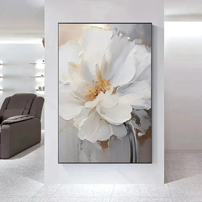 Arte Aconchegante: Flores Brancas em Tela para Decoração - Minha loja