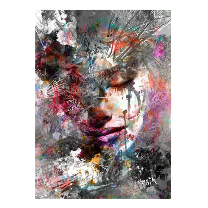 Sua Toque Divertido: Arte Abstrata de Mulher em Tela