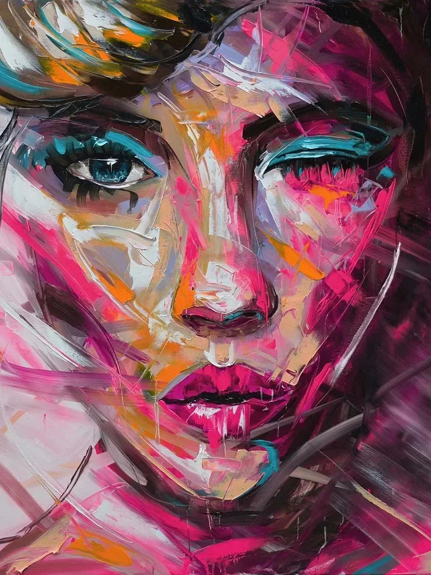 Sua Toque Divertido: Arte Abstrata de Mulher em Tela