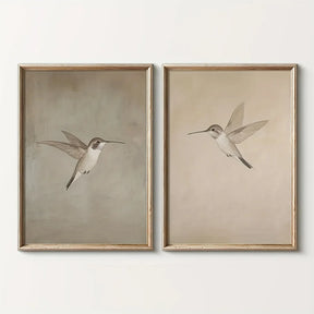 Seu Toque Aconchegante: Quadro Retrô de Beija-Flores