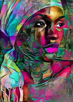 Sua Toque Divertido: Arte Abstrata de Mulher em Tela