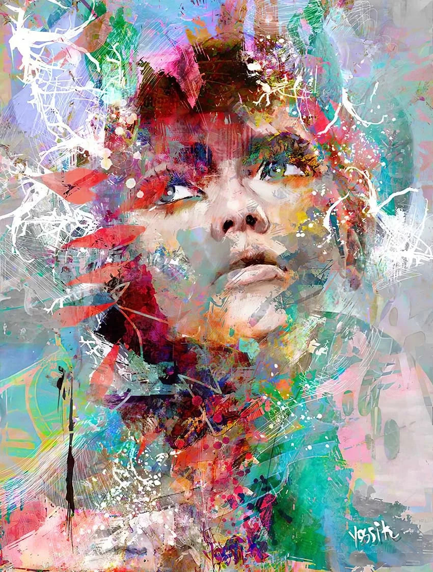 Sua Toque Divertido: Arte Abstrata de Mulher em Tela
