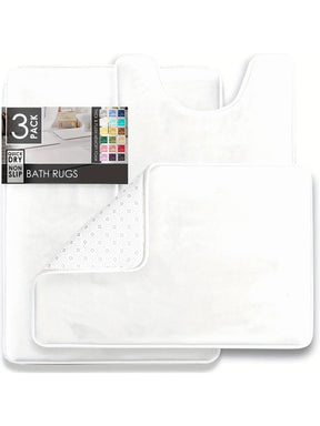 3PC  Bathroom Rugs Velvet Memory Foam Non-Slip Bath Rugs Machine Wash Dries Quickly - Ultra Soft Bath Mats for Bedroom kitchen
