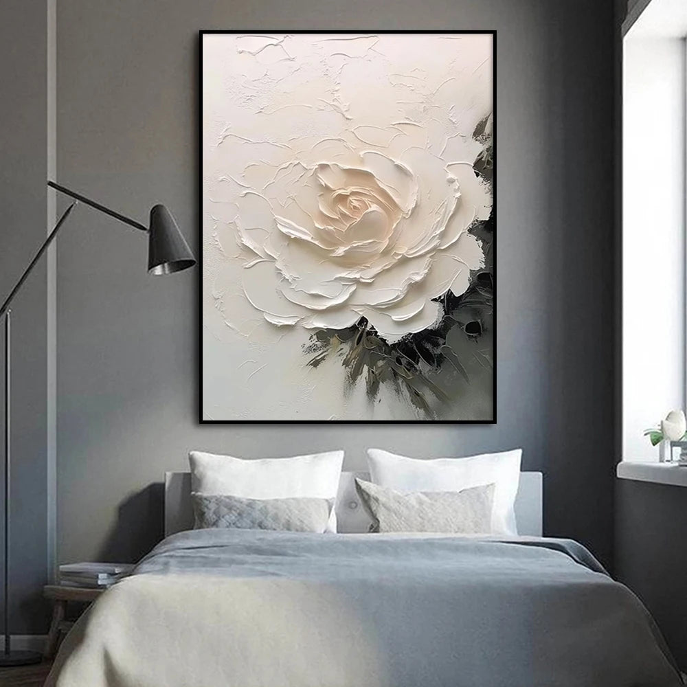 Toque de Elegância: Quadro Flor em Alto-Relevo