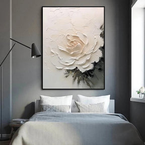 Toque de Elegância: Quadro Flor em Alto-Relevo