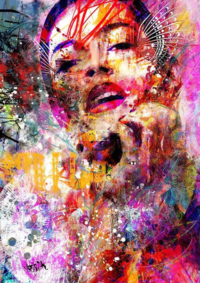 Sua Toque Divertido: Arte Abstrata de Mulher em Tela