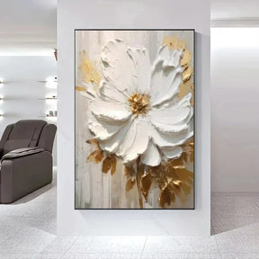 Arte Aconchegante: Flores Brancas em Tela para Decoração - Minha loja