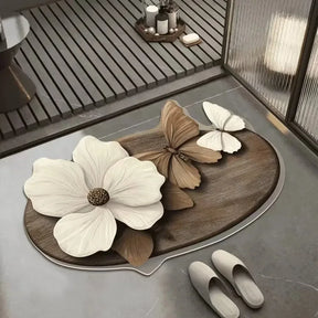 Jardim Royale™ – Tapete Floral 3D Antiderrapante Lavável - Minha loja