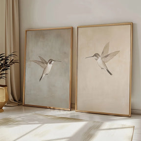 Seu Toque Aconchegante: Quadro Retrô de Beija-Flores