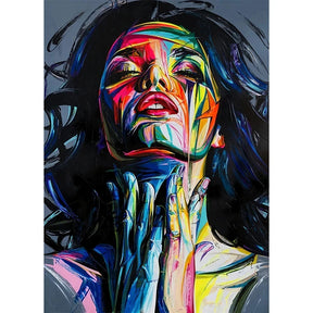 Sua Toque Divertido: Arte Abstrata de Mulher em Tela