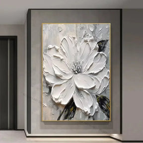 Arte Aconchegante: Flores Brancas em Tela para Decoração - Minha loja