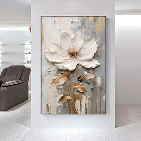 Arte Aconchegante: Flores Brancas em Tela para Decoração - Minha loja
