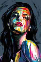 Sua Toque Divertido: Arte Abstrata de Mulher em Tela