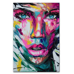 Sua Toque Divertido: Arte Abstrata de Mulher em Tela