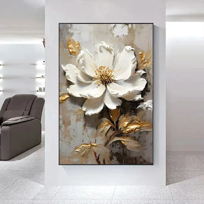 Arte Aconchegante: Flores Brancas em Tela para Decoração - Minha loja