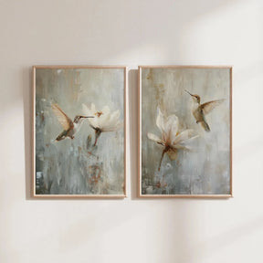 Seu Toque Aconchegante: Quadro Retrô de Beija-Flores