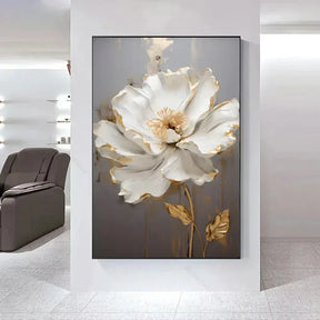 Arte Aconchegante: Flores Brancas em Tela para Decoração - Minha loja