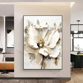 Arte Aconchegante: Flores Brancas em Tela para Decoração - Minha loja